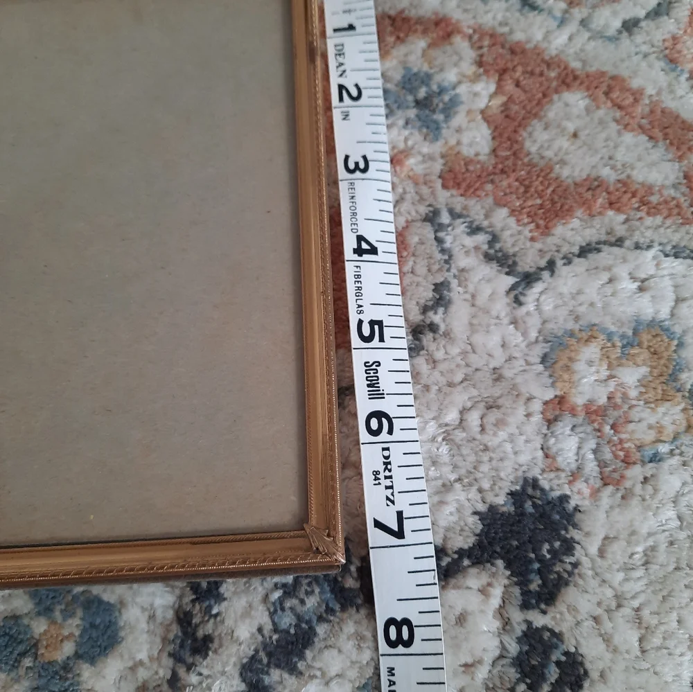 Vintage gold tone small metal picture frame